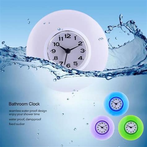 Horloge murale Étanche Aspiration Mur Fenêtre Miroir Bain Douche