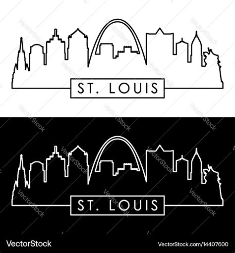 St Louis Skyline Royalty Free Vector Image Vectorstock