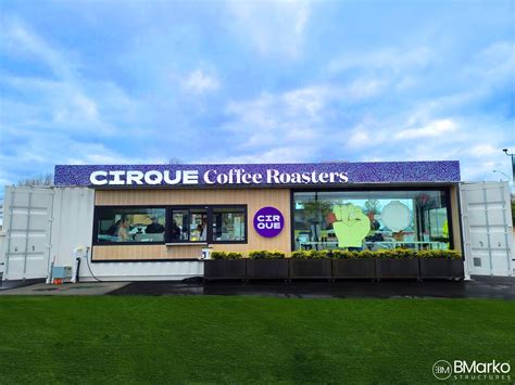 Shipping Container Drive-Thru Coffee Shop for Cirque Coffee in Tulsa