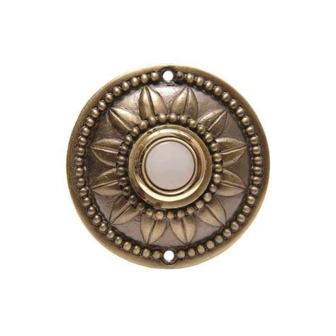 stamped flower circular shaped led doorbell push button