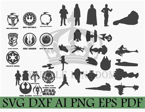 star wars svg, star wars silhouette svg, svg files, svg bundle. star ...