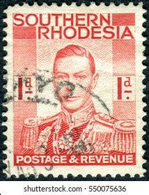 Southern Rhodesia Circa 1937 Stamp Printed Stock Photo 550075636