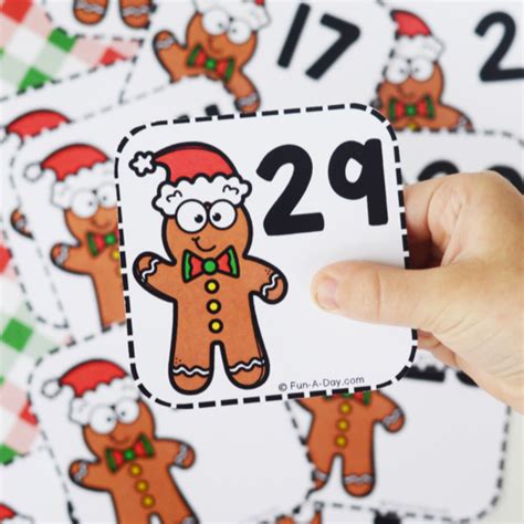 Gingerbread Man Calendar Numbers Free Printable Fun A Day