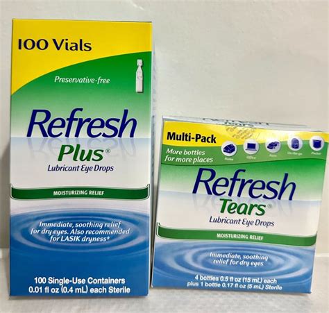 Refresh Plustears Lubricant Eye Drops For Dry Irritated Eyes 100 Vialsmulti Pack 4 Bottles