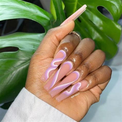 Acrylic Nails Coffin Pink Long Square Acrylic Nails Pretty Acrylic