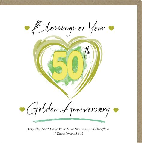 Blessings On Your Golden Anniversary Greetings Card Potters House Limited