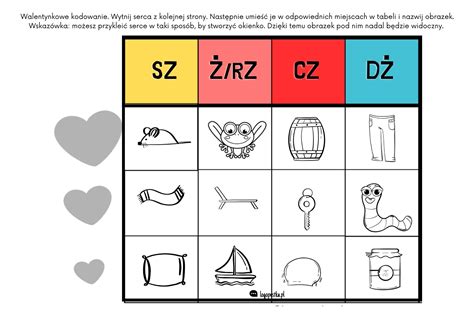 Walentynkowe Logopedyczne Kodowanie G Oski Sz Rz Cz D Bezp Atnie