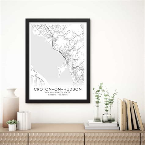 Croton On Hudson New York Map Poster Modern Home Decor Wall Art Print