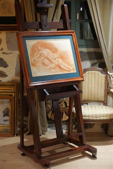 Proantic Th Century Drawing Naked Man Lying On A Stone Sanguine