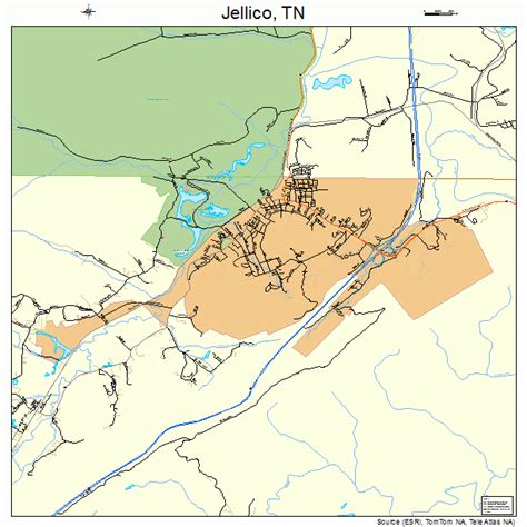 Jellico Tennessee Street Map 4738020