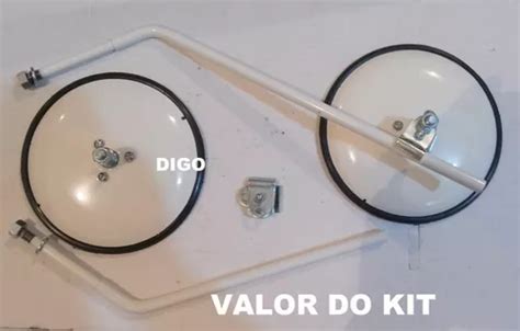 Espelho Retrovisor Kombi Antiga Ate 1975 Branco Valor Do Kit