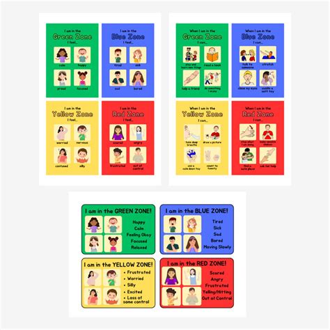 Zones of Regulation Cards, Self Regulation Cards, Lanyard Printable