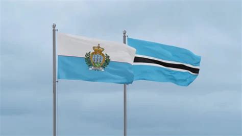 Botswana And San Marino Flags Stock Video Pond