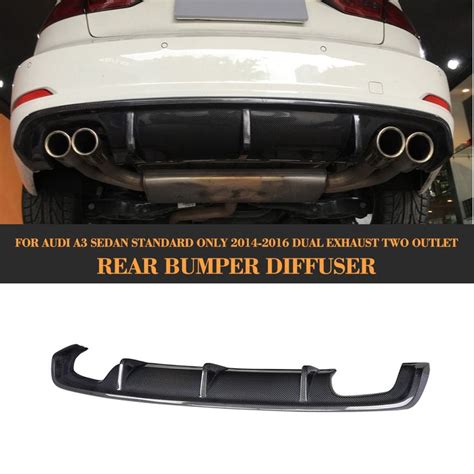 Rear Bumper Diffuser With Exhaust Pipe For Audi Sedan