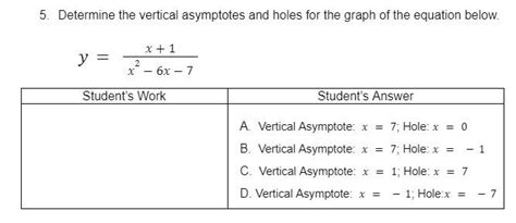 Solved 5 Determine The Vertical Asymptotes And Holes For