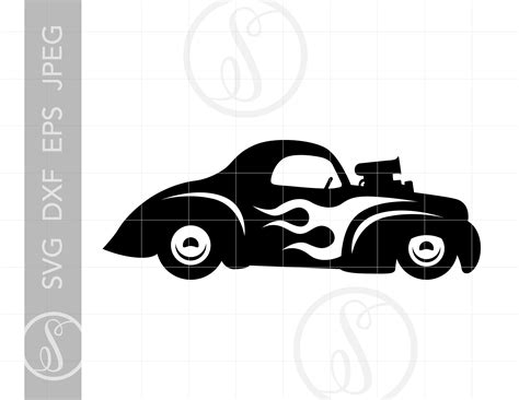 Hot Rod Svg Hot Rod Clipart Hot Rod Silhouette Cut File Etsy