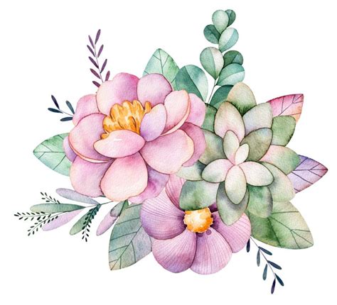 Pin by michelle luong on watercolour花组 Watercolor flower art Flower