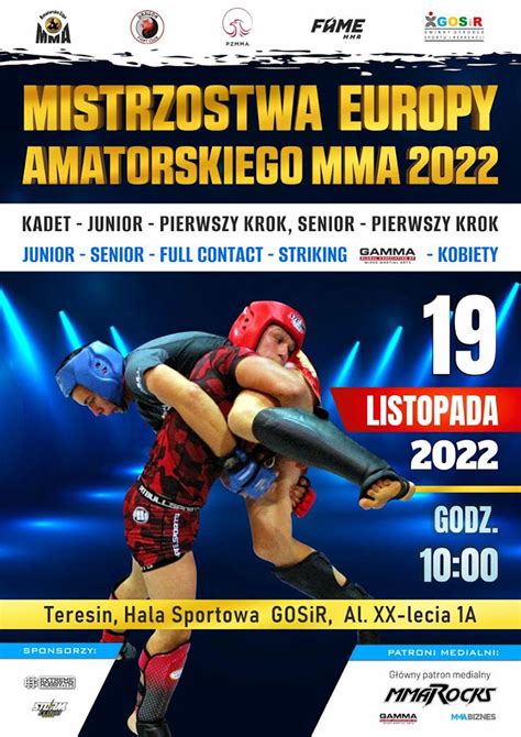 Mistrzostwa Europy Amatorskiego MMA 2022 już 19 listopada MMAROCKS