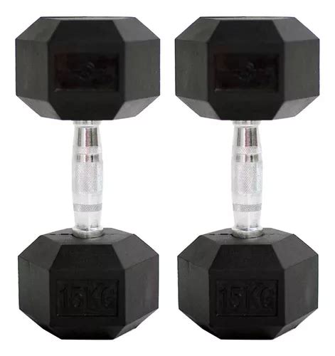 Pesas Mancuernas Hexagonales Sportfitness Kg Set X Gym Color Negro