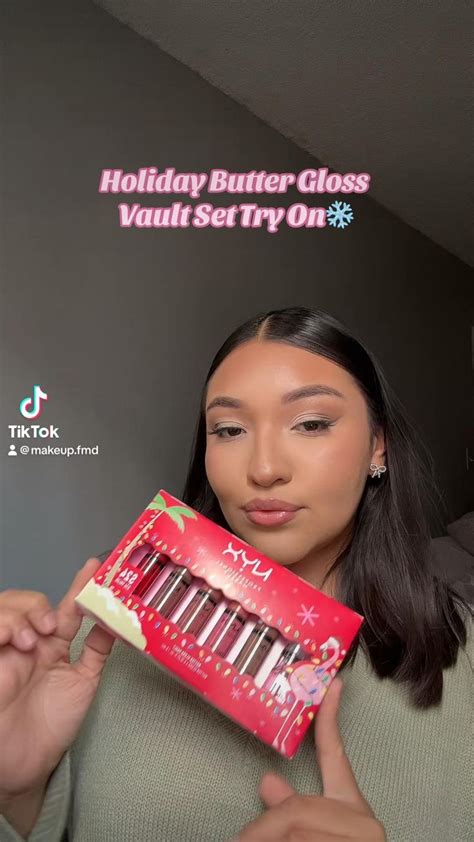 Nyx Holiday Vault Try On ️🎀💋 In 2024 Nyx Pink Lips Nyx Butter Gloss