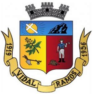 Brasão do Vidal Ramos Santa Catarina Coat of arms crest of Vidal