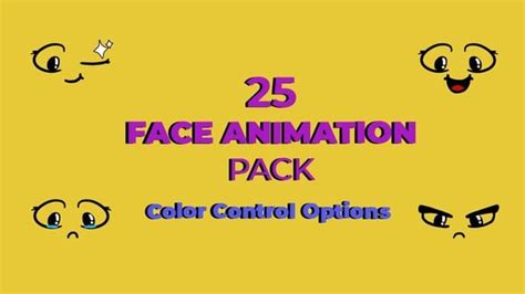 cartoon animated face pack  elements ft  animation animated
