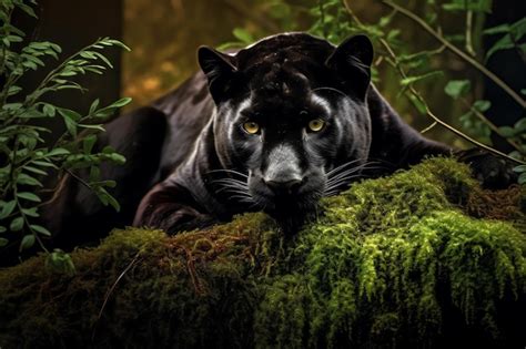 Premium AI Image Black Jaguar In The Jungle Wallpapers