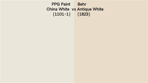 Ppg Paint China White 1101 1 Vs Behr Antique White 1823 Side By