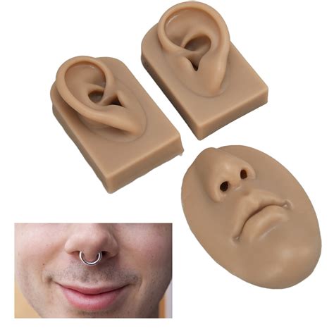 Soft Silicone Ear Model D Flexible Nose And Mouth Model For