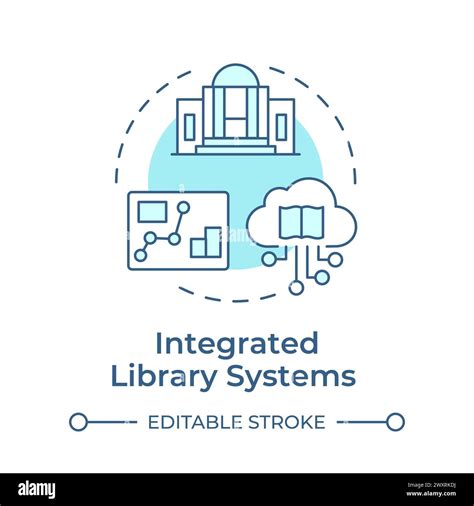 Integrated Library Systems Soft Blue Concept Icon Stock Vector Image