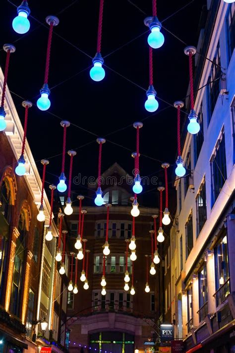 Christmas Lights In The Form Of Light Bulbs Editorial Image Image Of