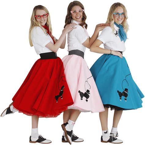 Hip Hop 50 S Shop Adult 7 Pc 50 S Poodle Skirt Outfit