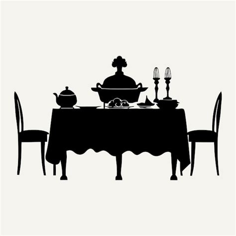 Dining Table Silhouette Vector Design Premium Ai Generated Vector