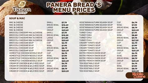 Panera Bread Menu With Prices With Pictures Lori Sileas