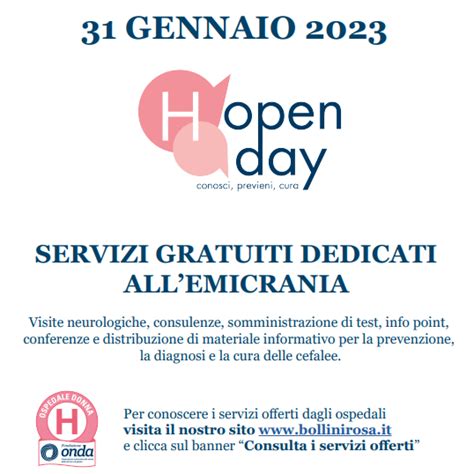 H Open Day Emicrania Sno Italia Scienze Neurologiche Ospedaliere