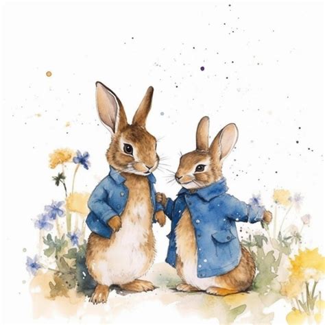 Premium AI Image There Are Two Rabbits That Are Standing Next To Each