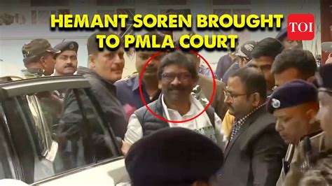 Former Jharkhand CM Hemant Soren Brought To PMLA Court From ED Office