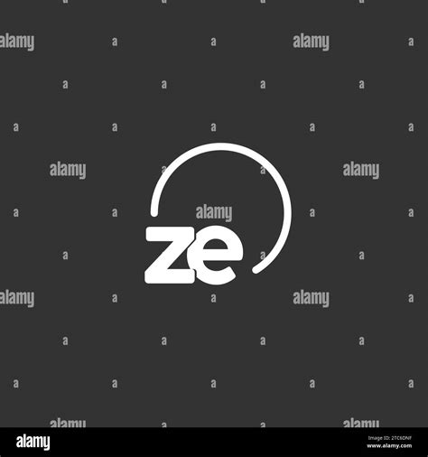 ZE Initial Logo With Rounded Circle Vector Graphic Stock Vector Image