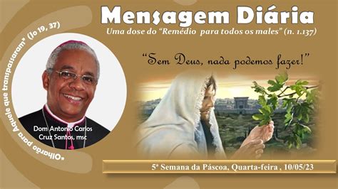 Mensagem Diária Quarta feira 10 05 23 YouTube