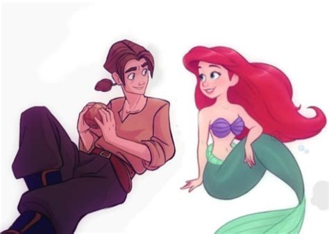 Jim and Ariel, Jim x Ariel, Treasure Planet, the Little Mermaid, crossover, fanart, Disney ...