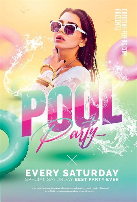 Pool Party Flyer Template Photoshop Psd Creative Flyers Pool