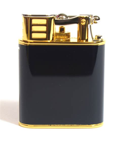 Dunhill Unique Turbo Black Lacquer Silver And Gold Plated Lighter