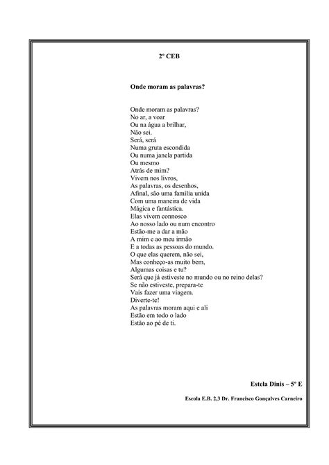 Poemas Vencedores Do Concurso Pnl Faça Lá Um Poema Pdf