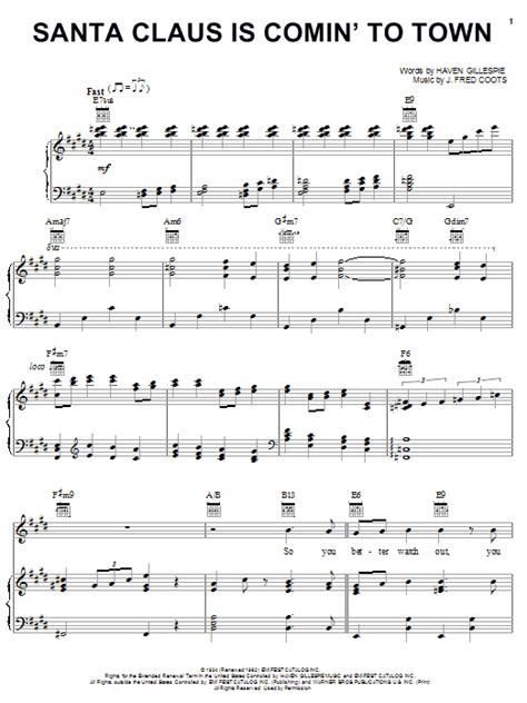 Download Carpenters Santa Claus Is Comin To Town Sheet Music For