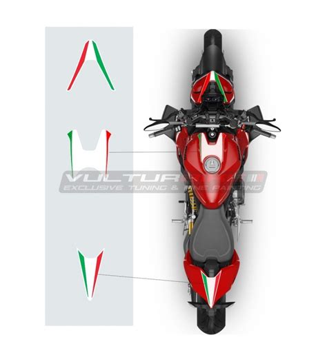 Komplettes Dreifarbiges Aufkleber Kit Ducati Streetfighter V