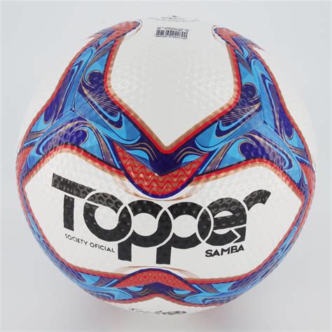 Bola Topper Samba TD1 Society Branca E Azul FutFanatics