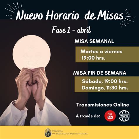 Horarios De Misa En Fase 1