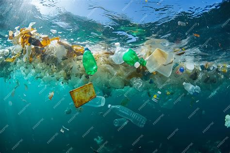 Premium Photo Masses Of Trash Floating In Ocean