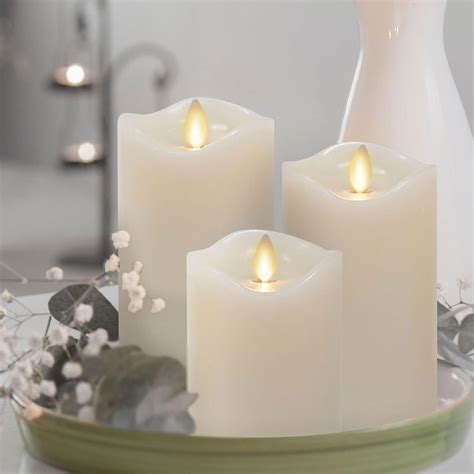 Matchless Candle Co Set Of 3 Realistic Flameless Moving Flame LED