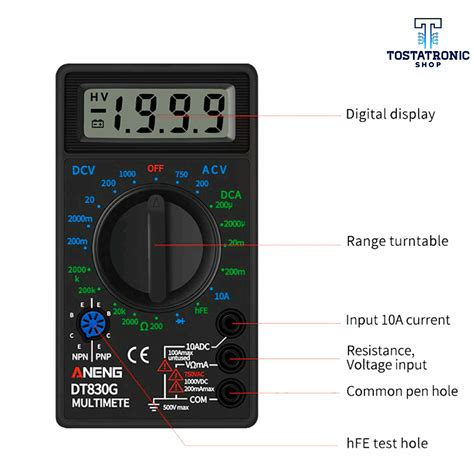 Multimetro Digital Dt B Color Negro Tostatronic